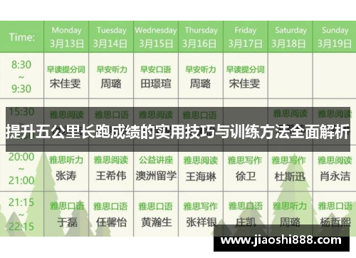 提升五公里长跑成绩的实用技巧与训练方法全面解析